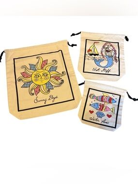 Brighton Drawstring Pouch Set of 3.